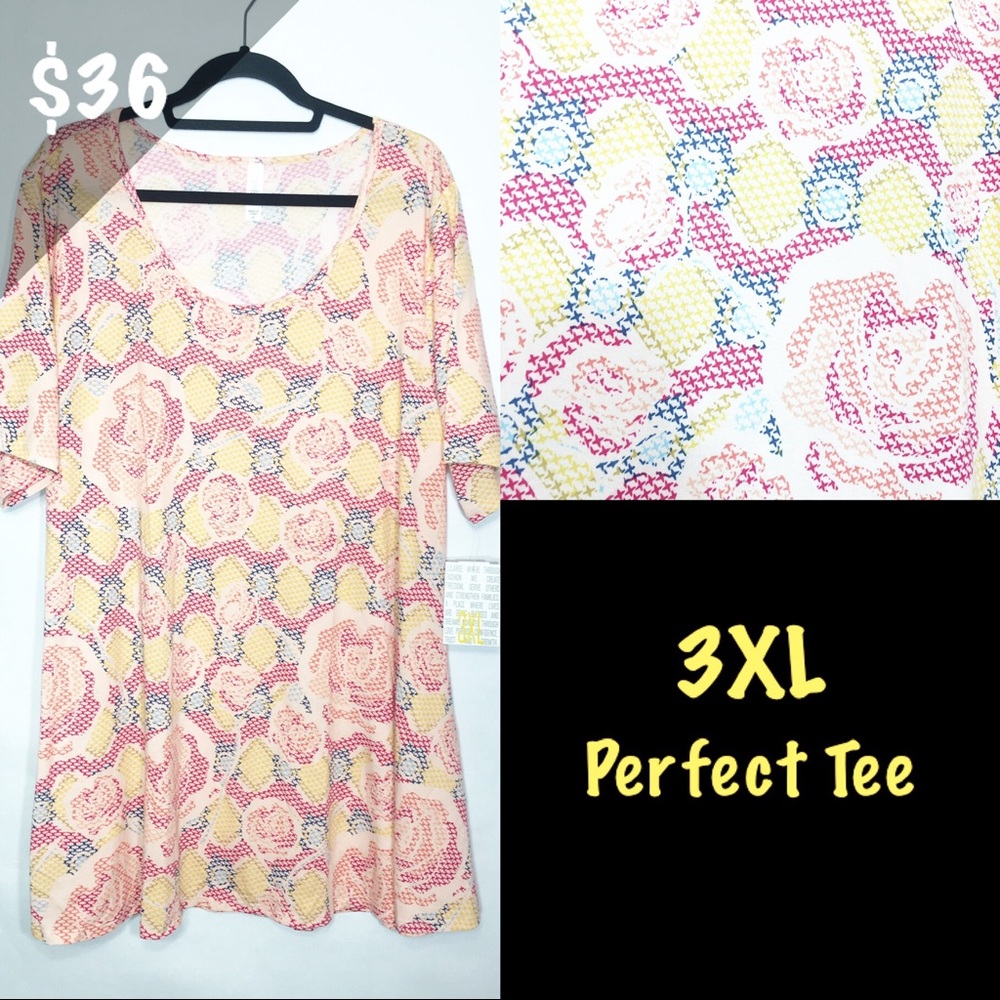 NWT LuLaRoe 3XL Perfect Tee Floral - Picture 1 of 2